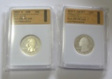 2 PROOF SILVER QUARTERS