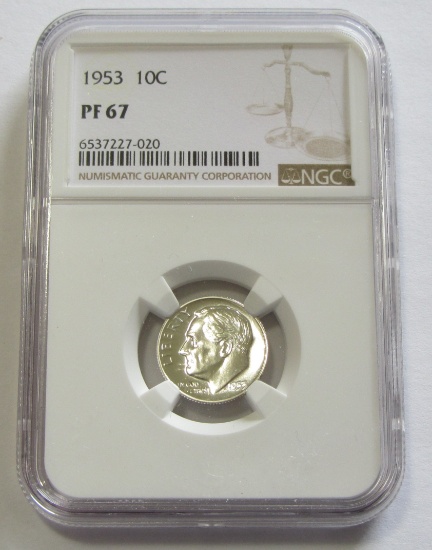1953 DIME NGC PROOF 67