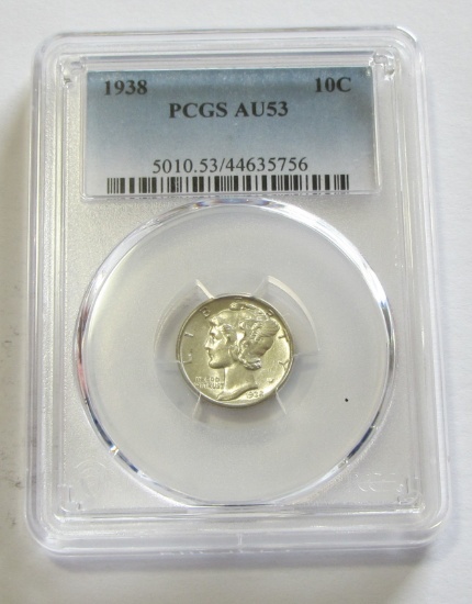 1938 MERCURY DIME PCGS 53