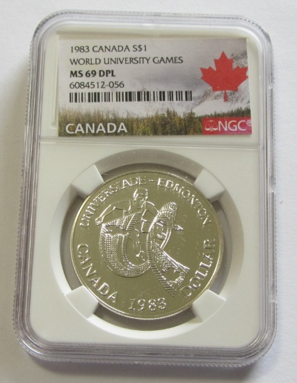 $1 SILVER CANADA NGC 69 WORLD GAMES