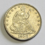 1858-O SEATED HALF DOLLAR