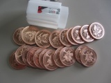 SECOND AMENDMENT DESIGN 1 OUNCE COPPER ROUNDS 20 BU COINS TOTAL