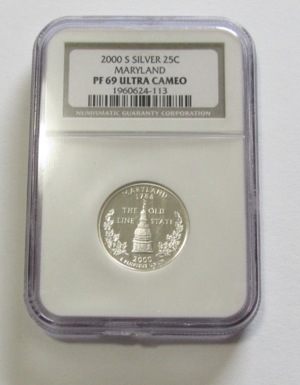 SILVER 2000-S PROOF QUARTER NGC 69