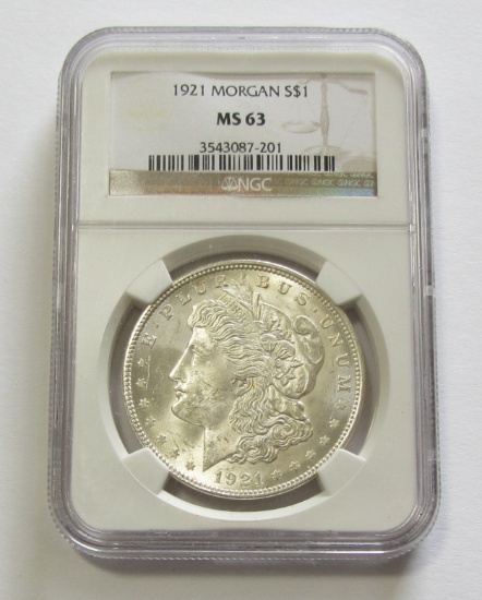 $1 1921 MORGAN NGC MS 63