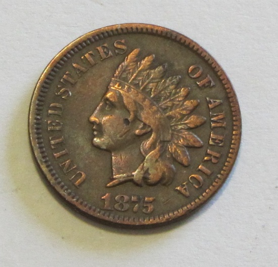 1875 INDIAN HEAD CENT NICE DATE FULL LIBERTY