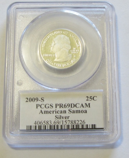 2009-S SILVER QUARTER SAMOA PCGS 69