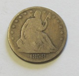 1858-O SEATED HALF