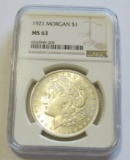 $1 1921 MORGAN NGC MS 63