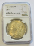 $1 1921 MORGAN NGC MS 63
