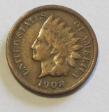 1908-S Indian Head Cent F+