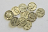 Lot of 10 - Mixed Dates Mercury Dimes