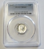 1937 MERCURY DIME PCGS MS64 BLAST WHITE