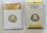 2 PROOF SILVER QUARTERS