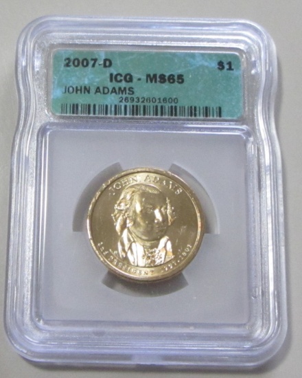 $1 2007-D ICG 65 ADAMS