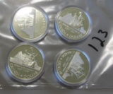LOT OF 4 SILVER CANADA $1 1987