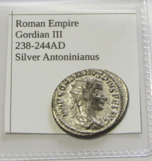SILVER HIGH GRADE GORDIAN III 238 AD ANCIENT