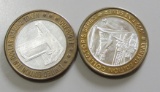 LOT OF 2 SILVER CASINO ROUNDS .999