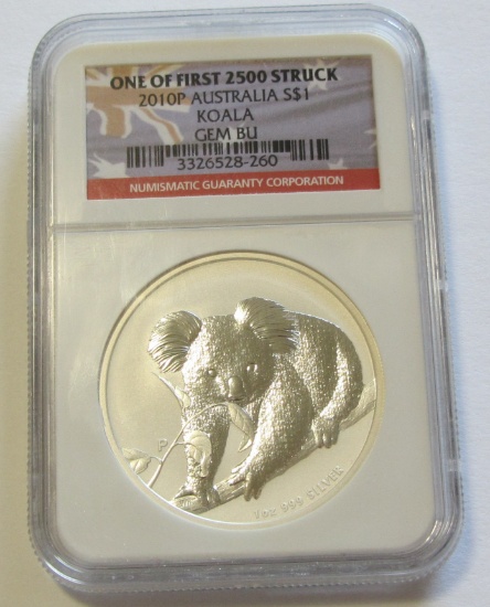 2010 $1 SILVER KOALA NGC BU