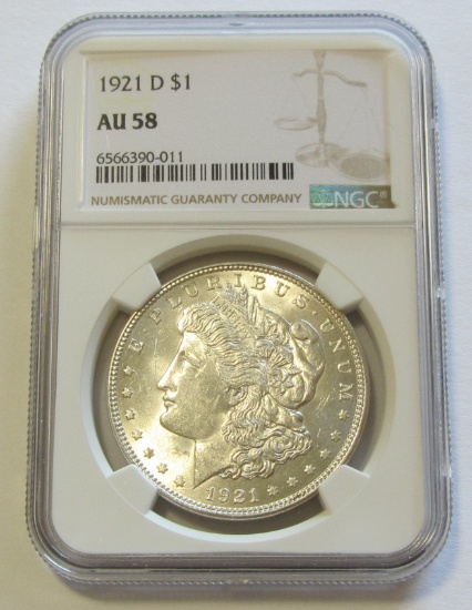 $1 1921-D MORGAN NGC 58