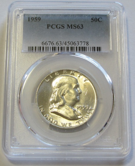 1959 FRANKLIN HALF PCGS 63