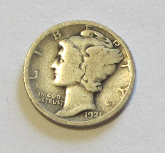 KEY DATE 1921 MERCURY DIME