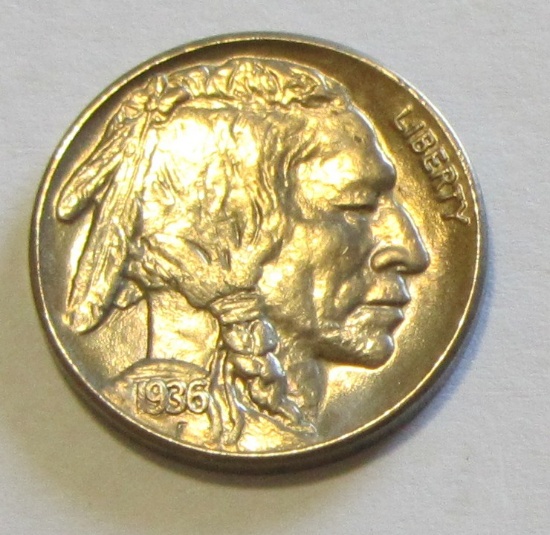 GEM 1936-S BUFFALO NICKEL LUSTER