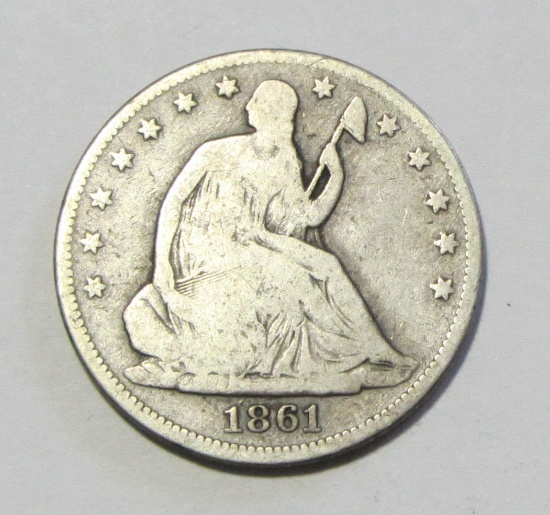 1861 SEATED HALF DOLLAR