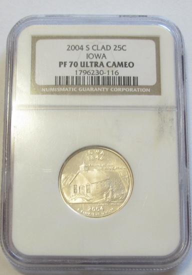 2004-S QUARTER NGC 70 IOWA