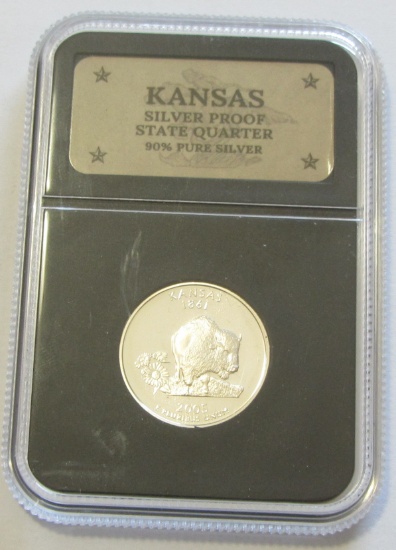 SILVER PROOF QUARTER KANSAS