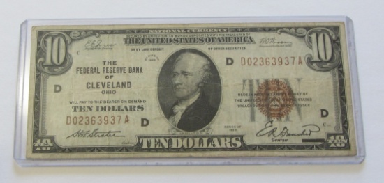 $10 FRBN 1929 CLEVELAND