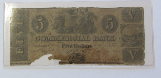 $5 COMERCIAL BANK OBSOLETE 1827