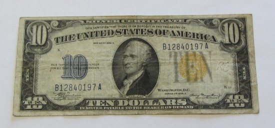 $10 NORTH AFRICA SILVER CERTIFICATE 1934-A