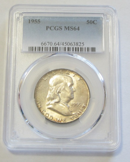 1955 FRANKLIN HALF PCGS MS 64