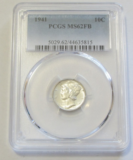1941 MERCURY DIME PCGS 62 FB