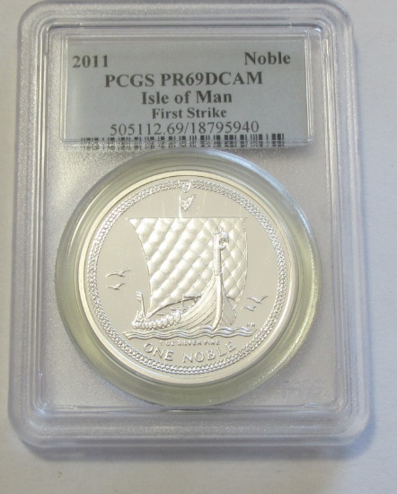 2011 ONE NOBLE SILVER PCGS 69
