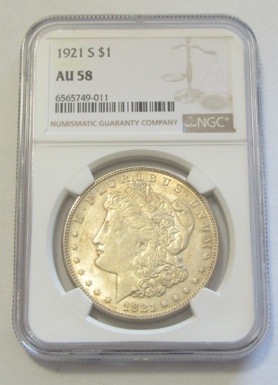 $1 1921-S MORGAN NGC 58
