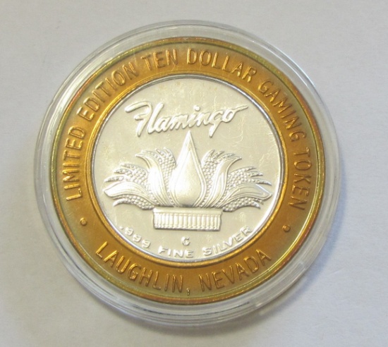 SILVER FLAMINGO CASINO TOKEN .999