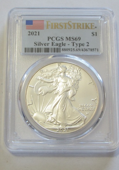 2021 SILVER EAGLE $1 NGC 69 TYPE 2