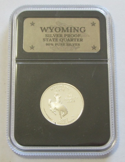 SILVER PROOF QUARTER WYOMING