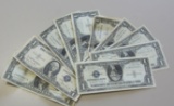 LOT OF 9 $1 SILVER CERTIFICATES