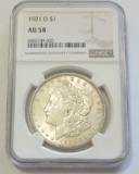 1921-D $1 MORGAN NGC 58