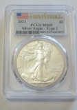 2021 SILVER EAGLE $1 NGC 69 TYPE 2