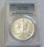 1987 $1 SILVER EAGLE PCGS 69