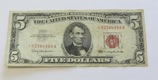 STAR $5 RED SEAL 1953