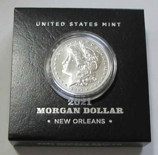 $1 2021 MORGAN NEW ORLEANS WITH BOX AND PAPER