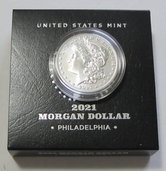 $1 2021 MORGAN PHILADELPHIA WITH BOX AND PAPER