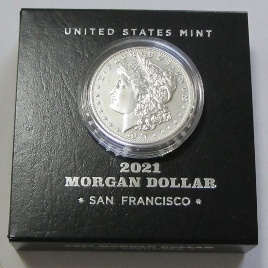 $1 2021 MORGAN SAN FRANCISCO WITH BOX AND PAPER