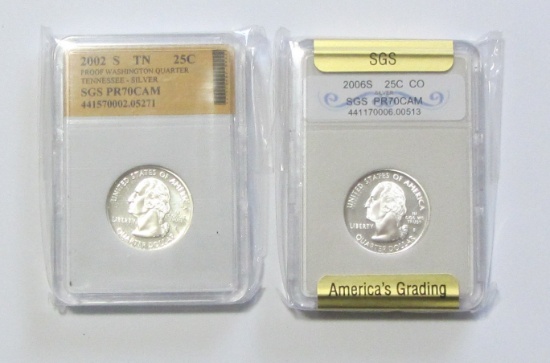 2 GEM SILVER QUARTERS