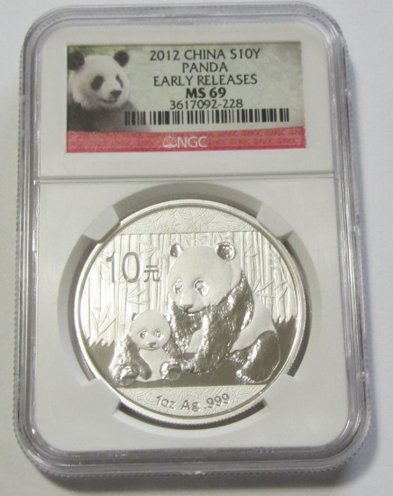 2012 RED LABEL SILVER PANDA NGC 69