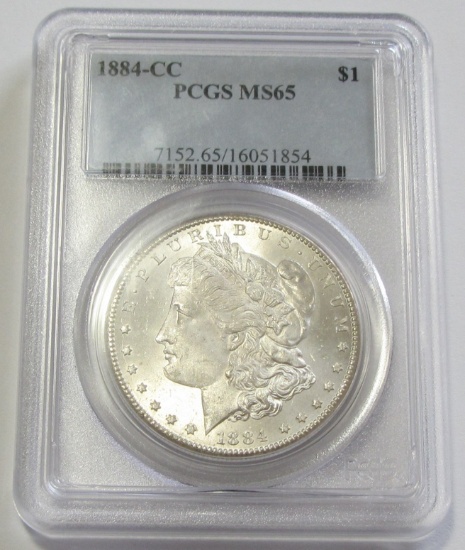 STUNNING GEM $1 1884-CC CARSON CITY MORGAN PCGS MS 65